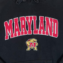 Load image into Gallery viewer, Early 00&#39;s Stadium &quot;Maryland Terrapins&quot; Embroidered College Spellout Black Hoodie
