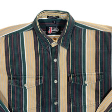 Load image into Gallery viewer, Vintage 90&#39;s Justin Multi Colour Striped Cotton Long Sleeve Shirt
