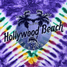 Load image into Gallery viewer, Early 00’s Hollywood Beach Florida Souvenir Spellout Graphic Tie Dye T-Shirt
