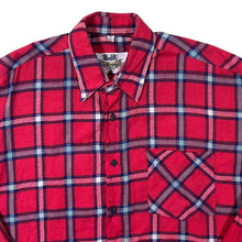 Load image into Gallery viewer, Vintage Southwest Castle Red Multi Plaid Check Long Sleeve Flannel Shirt
