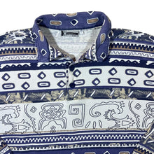 Load image into Gallery viewer, Vintage  90&#39;s Huricane Menswear Crazy Abstract Patterned Long Sleeve Pullover Polo Shirt
