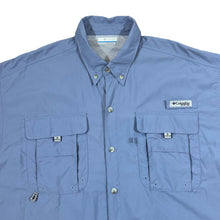 Load image into Gallery viewer, COLUMBIA SPORTSWEAR &quot;PFG&quot; Fishing Gear Blue Short Sleeve Tactel Nylon Shirt
