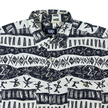 Load image into Gallery viewer, Vintage 90's Kampo Crazy Abstract Patterned Cotton Short Sleeve Shirt
