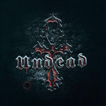 Load image into Gallery viewer, Vintage Spiral "Undead" Gothic Horror Fantasy Spellout Graphic Black T-Shirt
