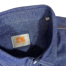 Load image into Gallery viewer, BOSS ORANGE Hugo Boss Classic Blue Denim Effect Long Sleeve Cotton Shirt
