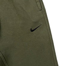 Load image into Gallery viewer, NIKE Classic Embroidered Mini Swoosh Logo Khaki Green Cutoff Sweat Shorts
