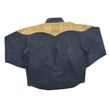 Load image into Gallery viewer, Vintage Projection Privee &amp; Co. Cowboy Western Black Denim Long Sleeve Popper Shirt
