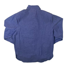 Load image into Gallery viewer, Vintage Emre Cowboy Western Metal Collar Tipped Blue Long Sleeve Shirt
