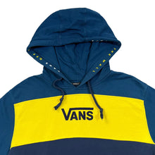 Load image into Gallery viewer, VANS Colour Block Embroidered Logo Spellout Skater Pullover Hoodie
