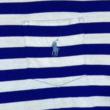Load image into Gallery viewer, POLO RALPH LAUREN Embroidered Mini Pocket Logo Blue White Striped V-Neck T-Shirt
