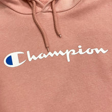 Load image into Gallery viewer, Champion Classic Logo Spellout Graphic Dusty Pink Pullover Hoodie
