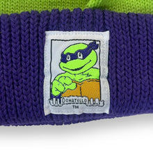 Load image into Gallery viewer, Vintage Mirage (1990) TEENAGE MUTANT NINJA TURTLES &quot;Donatello&quot; TV Shoe Cartoon Beanie Hat Scarf Set
