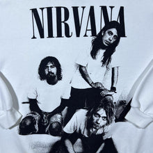 Load image into Gallery viewer, Bershka x Nirvana Grunge Alternative Rock Music Band White Sweatshirt
