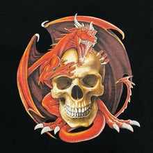 Load image into Gallery viewer, JHK Gothic Fantasy Dragon Skull Graphic Black T-Shirt
