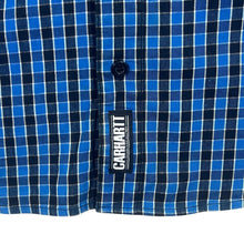 Load image into Gallery viewer, Carhartt Rugged Outdoor Wear Blue Black Check Long Sleeve Cotton Shirt
