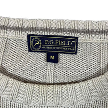 Load image into Gallery viewer, P.G.FIELD Classic Cream Cotton Cable Knit Crewneck Sweater Jumper
