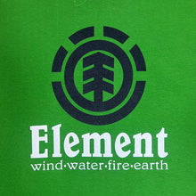 Load image into Gallery viewer, ELEMENT Skateboards Classic Skater Logo Spellout Graphic Green T-Shirt
