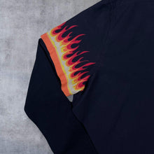 Load image into Gallery viewer, FSBN &quot;Regular Fit&quot; Gothic Y2K Flaming Black Layered Long Sleeve Shirt

