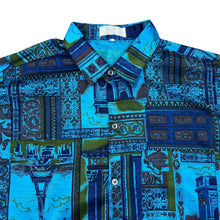 Load image into Gallery viewer, Vintage THAI SILK Crazy Abstract Patterned Short Sleeve Shirt
