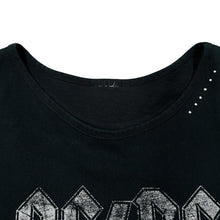 Load image into Gallery viewer, AC/DC &quot;Back In Black&quot; Glitter Effect Spellout Graphic Diamante Hard Rock Band T-Shirt
