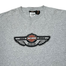 Load image into Gallery viewer, Vintage HARLEY DAVIDSON (2003) &quot;100 Years Of Great Motorcycles&quot; Biker Souvenir Spellout Graphic T-Shirt
