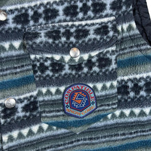 Load image into Gallery viewer, Vintage MODERN BASIC Abstract Crazy Patterned Lightly Padded Popper Fleece Gilet
