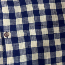 Load image into Gallery viewer, WRANGLER &quot;Slim&quot; Navy Cream Plaid Check Long Sleeve Cotton Shirt
