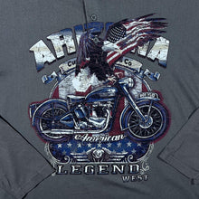 Load image into Gallery viewer, Atlas For Men "Arizona Legend" Biker Graphic Grey Long Sleeve Henley Button T-Shirt
