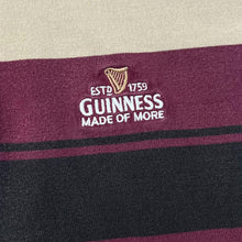 Load image into Gallery viewer, GUINNESS Embroidered Mini Logo Colour Block Striped Long Sleeve Rugby Polo Shirt
