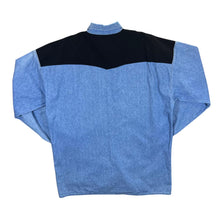 Load image into Gallery viewer, Vintage Rivergold Cowboy Western Blue Denim Popper Long Sleeve Shirt

