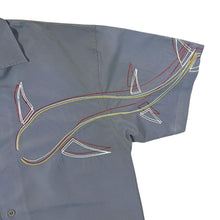 Load image into Gallery viewer, Early 00&#39;s Identic Y2K Surfer Embroidered Shark Grey Short Sleeve Shirt
