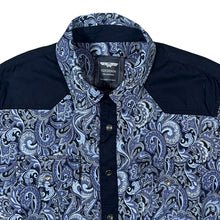 Load image into Gallery viewer, Gov Denim Cowboy Western Paisley Patterned Popper Cotton Long Sleeve Shirt
