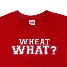 Load image into Gallery viewer, WHEAT WHAT? &quot;Wheat More!&quot; Volleyball Sports Spellout Graphic Red T-Shirt
