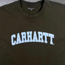 Load image into Gallery viewer, Carhartt &quot;University&quot; Arc Spellout Graphic Brown Short Sleeve Cotton T-Shirt
