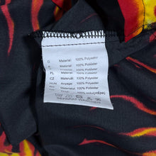 Load image into Gallery viewer, Early 00's Gothic Y2K Flaming Fire Patterned Graphic Black Short Sleeve Shirt

