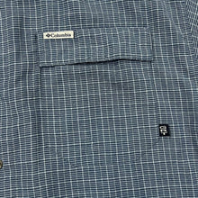 Load image into Gallery viewer, Vintage COLUMBIA SPORTSWEAR "GRT" Blue Check Short Sleeve Polyester Rayon Shirt
