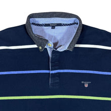 Load image into Gallery viewer, GANT Classic Mini Logo Multi Colour Striped Long Sleeve Rugby Polo Shirt
