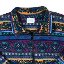 Load image into Gallery viewer, Vintage 90&#39;s ETIREL Crazy Abstract Patterned Zip Fleece Sweatshirt
