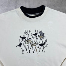 Load image into Gallery viewer, Vintage Top Stitch By Morning Sun Embroidered Bird Nature Cream Sweatshirt

