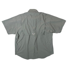 Load image into Gallery viewer, Vintage Columbia Sportswear Khaki Hiking Utility Short Sleeve Nylon Button-Up Shirt
