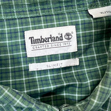 Load image into Gallery viewer, TIMBERLAND &quot;Slim Fit&quot; Green Check Cotton Long Sleeve Button-Up Shirt
