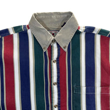 Load image into Gallery viewer, Vintage 90's Halifax Outfitters Multi Striped Short Sleeve Button-Up Cotton Shirt
