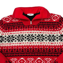Load image into Gallery viewer, Vintage LADY M Crazy Winter Patterned 1/4 Zip Pullover Knit Sweater Jumper
