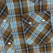 Load image into Gallery viewer, Vintage WRANGLER Western Cowboy Plaid Check Popper Button Short Sleeve Shirt

