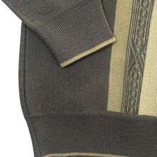 Load image into Gallery viewer, Vintage Gabicci Grandad Patterned Brown Beige V-Neck Knit Jumper Sweater
