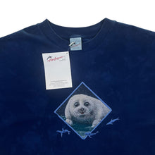 Load image into Gallery viewer, Vintage 90&#39;s Harlequin Seal Ocean Marine Wildlife Blue Tie Dye T-Shirt

