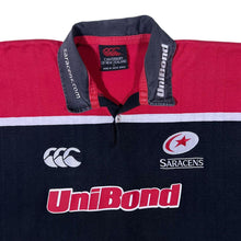 Load image into Gallery viewer, Vintage Canterbury Saracens 2001/02 Rugby Union Short Sleeve Rugby Polo Shirt Top
