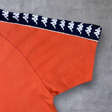 Load image into Gallery viewer, Vintage Kappa Embroidered Mini Logo Tape Sleeve Orange V-Neck T-Shirt
