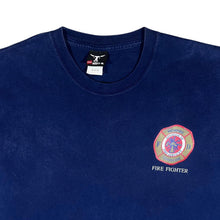 Load image into Gallery viewer, Vintage Hanes MEMPHIS FIRE SERVICES &quot;Fire Fighter&quot; Souvenir Spellout Graphic T-Shirt
