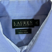 Load image into Gallery viewer, Lauren Ralph Lauren &quot;Fitted Non Iron&quot; Classic Blue Long Sleeve Cotton Shirt
